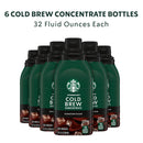 (6 pack) Starbucks Signature Black, Cold Brew Coffee Concentrate, Iced Coffee, 32 fl oz