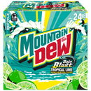 Mountain Dew Baja Blast Tropical Lime Soda Pop, 12 oz 24 pack Cans