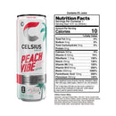 CELSIUS Sparkling Peach Vibe, Functional Energy Drink 12 fl oz Can (Pack of 12)