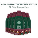 (6 pack) Starbucks Dark Chocolate Hazelnut, Cold Brew Coffee Concentrate, Iced Coffee, 32 fl oz