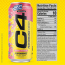 C4 Performance Energy Drink, Jolly Rancher & Candy Variety Pack, Strawberry Blast, Watermelon, Green Apple, & Cosmic Rainbow, 12 fl oz Cans, 12 Pack