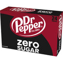 Dr Pepper Zero Sugar Soda Pop, 12 fl oz, 24 Pack Cans