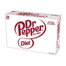 Diet Dr Pepper Soda Pop, 12 fl oz, 24 Pack Cans