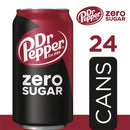 Dr Pepper Zero Sugar Soda Pop, 12 fl oz, 24 Pack Cans