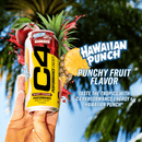 C4 Performance Energy Drink, Hawaiian Fruit Punch Juicy Red Flavor, Zero Sugar, Carbonated, 16 fl oz Can, 12 Pack