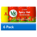 (6 pack) V8 Spicy Hot 100% Vegetable Juice, 5.5 fl oz Can, 48 Count (6 Packs of 8)