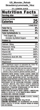 Monster Rehab Tea + Lemonade + Energy, Energy Drink 15.5 Ounce
