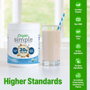 Orgain Simple Organic Vegan 20g Protein Powder- Plant Based, Non-GMO, Vanilla 1.25lb