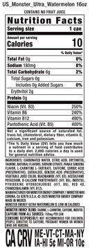 Monster Energy Zero Ultra, Sugar Free Energy Drink, 16 Ounce