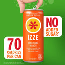 (4 pack) IZZE Sparkling Juice Beverage Blend, Mango, No Sugar Added, 8.4 FL OZ, 6 Cans