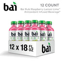 Bai Raspberry Lemon Lime Antioxidant Infused Water Beverage, 18 fl oz, 12 Pack Bottles