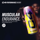 C4 Energy Performance Drink, Strawberry Blast, 16 oz, 12 Pack Cans