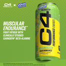 C4 Performance Energy Drink, Jolly Rancher Green Apple Flavor, Zero Sugar, Carbonated, 16 fl oz Can (12 Pack)