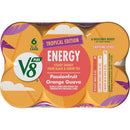 (4 pack) V8 +Energy Passionfruit Orange Guava Juice Energy Drink, 8 fl oz (24 Pack)