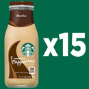 Starbucks Frappuccino Mocha Iced Coffee Drink, 9.5 fl oz 15 Pack Bottles
