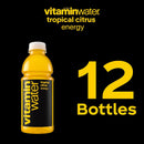 Vitaminwater Energy Tropical Citrus Vitamin Enhanced Water, 12 Pack, 20 fl oz Bottles