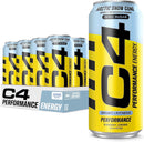 C4 Performance Energy Drink, Jolly Rancher Green Apple Flavor, Zero Sugar, Carbonated, 16 fl oz Can (12 Pack)