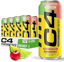 C4 Energy Performance Drink, Strawberry Blast, 16 oz, 12 Pack Cans