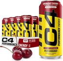 C4 Performance Energy Drink, Cherry Limeade, Zero Sugar, Carbonated, 16 fl oz Can, 12 Pack