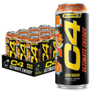 C4 Ultimate Energy Drink, Tropical Tundra Frost, Zero Sugar, Carbonated, 16 oz can (12 Pack)
