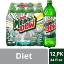 Diet Mountain Dew Soda, 24 fl oz Bottles, 12 Pack