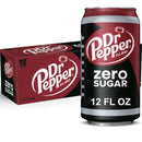 Dr Pepper Zero Sugar Soda Pop, 12 fl oz, 24 Pack Cans