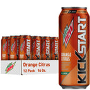 Mountain Dew Kickstart Flavored Juice Drink Energizing Orange Citrus, 12 pack, 16 fl oz cans
