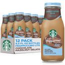 Starbucks Lite Chocolate Hazelnut Gelato Frappuccino Lite Iced Coffee Drink, 9.5 fl oz Bottles, 12 pack​