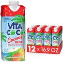 Vita Coco Coconut Water, Peach & Mango, 16.9 fl oz (Pack of 12)