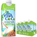 Vita Coco Coconut Water, Pineapple, 16.9 fl oz, (Pack of 12)
