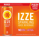 (4 pack) IZZE Sparkling Juice Beverage Blend, Mango, No Sugar Added, 8.4 FL OZ, 6 Cans