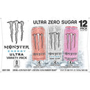 Monster Energy Ultra Variety Pack Peachy Keen, Zero Ultra, Strawberry Dreams Sugar Free Energy Drink 12pk 16oz Can