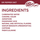 Diet Dr Pepper Soda Pop, 12 fl oz, 24 Pack Cans