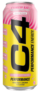 C4 Energy Performance Drink, Strawberry Blast, 16 oz, 12 Pack Cans