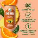 (2 pack) V8 Energy Orange Pineapple Energy Drink, 8 fl oz Can (24 Pack)