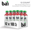 Bai Zambia Bing Cherry Antioxidant Infused Water Beverage, 18 fl oz, 12 Pack Bottles