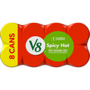 (6 pack) V8 Spicy Hot 100% Vegetable Juice, 5.5 fl oz Can, 48 Count (6 Packs of 8)